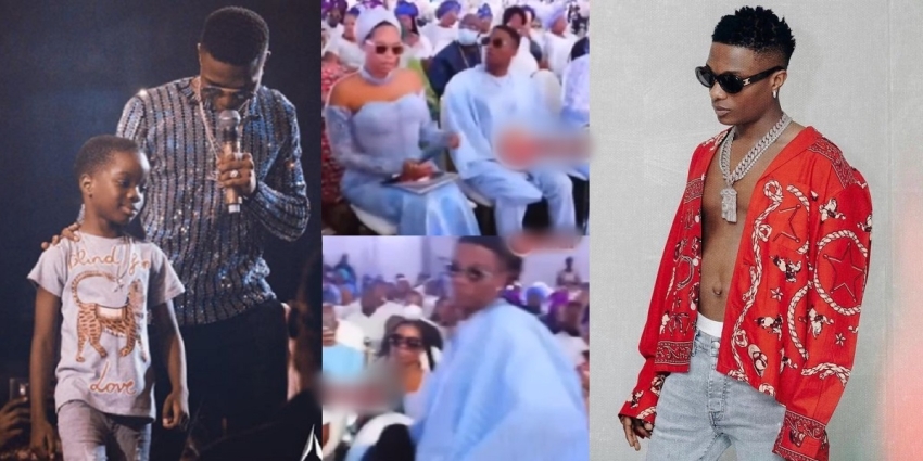  Emotional moment Wizkid consoled his first son Boluwatife at his mother’s wake-keep (video)