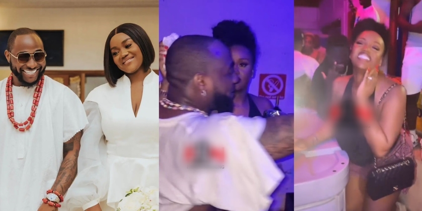 Davido captured having a good time with wife and their twins as they vacation in St Kitts (video)