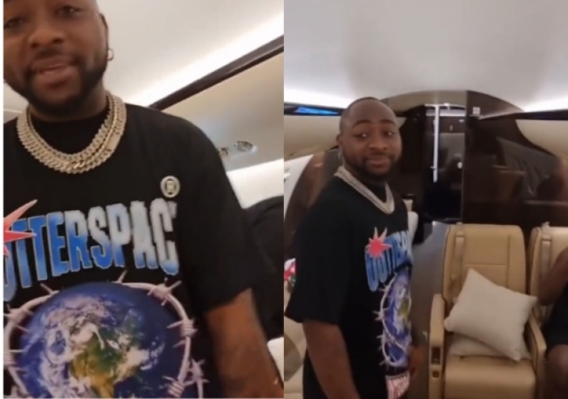  “So, Na True” – Davido Finally Flaunts the Interior of His Newly Purchased ₦102 Billion Bombardier Private Jet