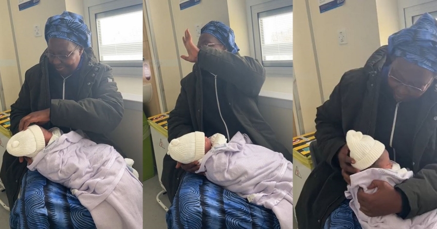 Netizens React To The Heartwarming Moment When A Grandmother Holds Her Grandchild For The First Time (WATCH)