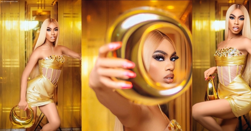  Commotion as James Brown takes new crown as the “New Aunty of Lagos” in Bobrisky’s absence