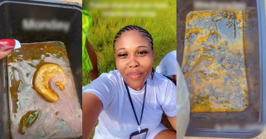  Corp member shows off the delicious meals they were served at the NYSC orientation camp (VIDEO)