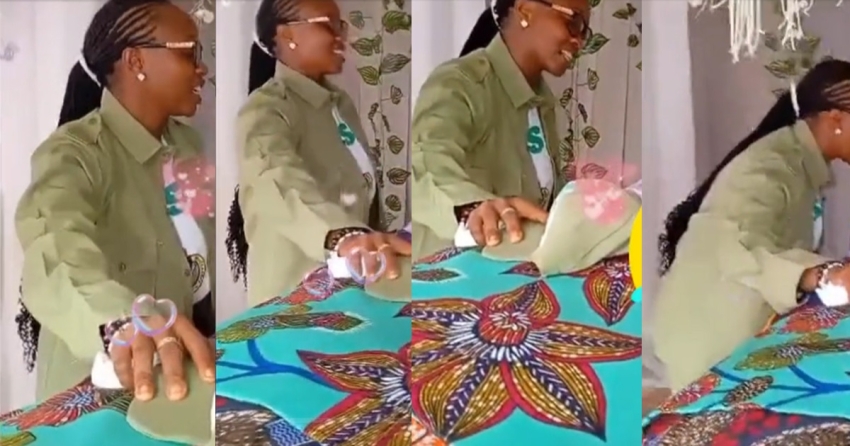  NYSC Corps Member Stirs Emotions As She Attends Mother’s Burial In Full Uniform, To Pay Tribute (VIDEO)