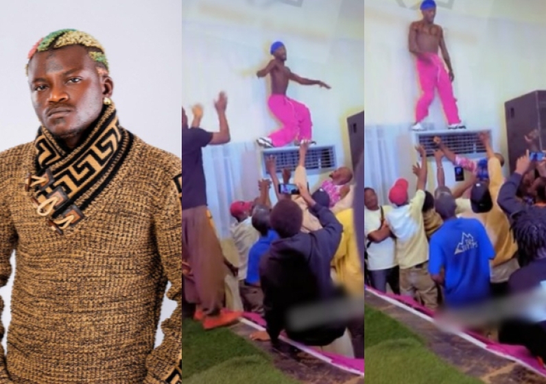  Fans React As Portable Climbs AC During Performance, Showcases Legwork Skills
