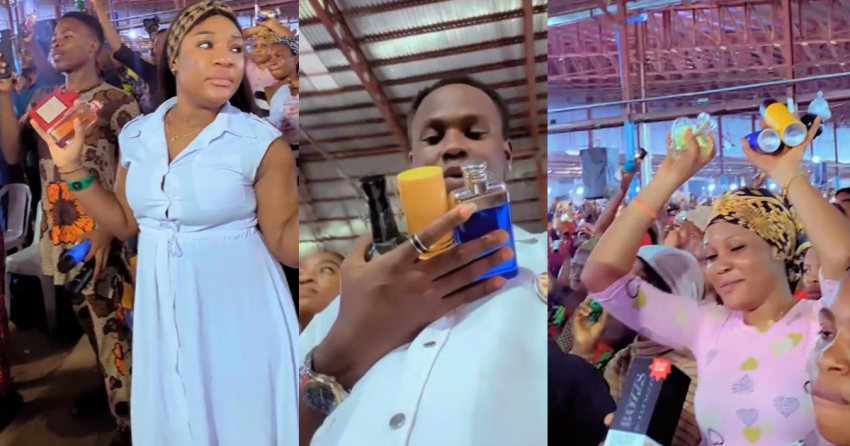 “First it was fragrance, then it turned to f!re” – Church members seek divine blessing, bringing perfume for prayer (WATCH)