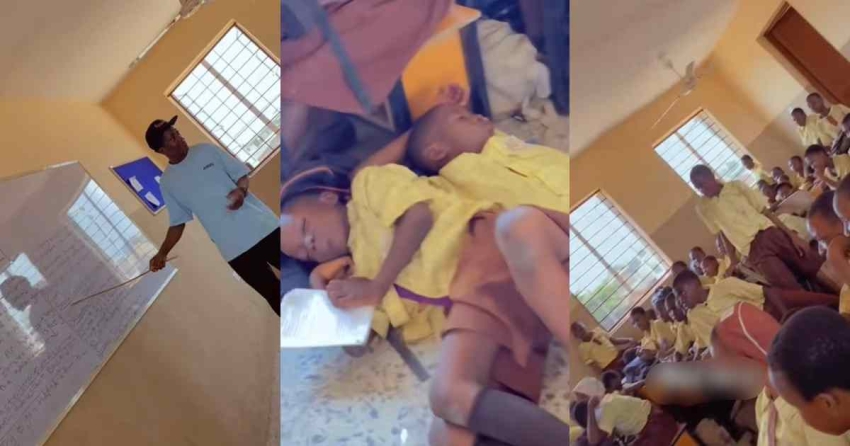  “Leaders of next tomorrow” – NYSC teacher stúnned after discovering students napping during class lesson (VIDEO)