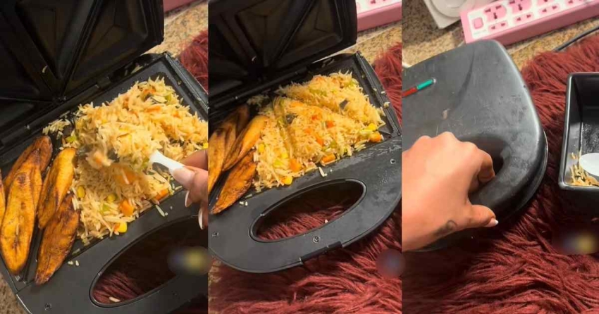  “I’ll eat directly from the toaster” – Lady devises an unconventional method to reheat food by using a toaster (WATCH)