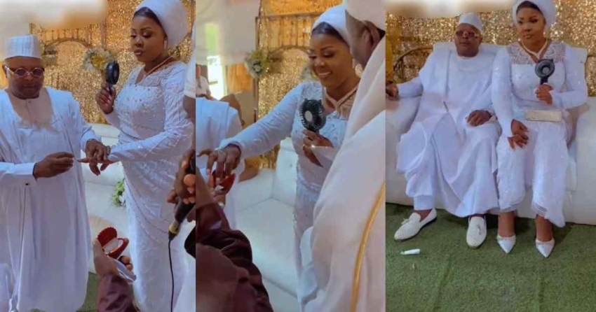 “19 years of courtship, 13 years of living as an unofficial couple with 3 children” – Nigerian woman says as she marries her partner (WATCH)