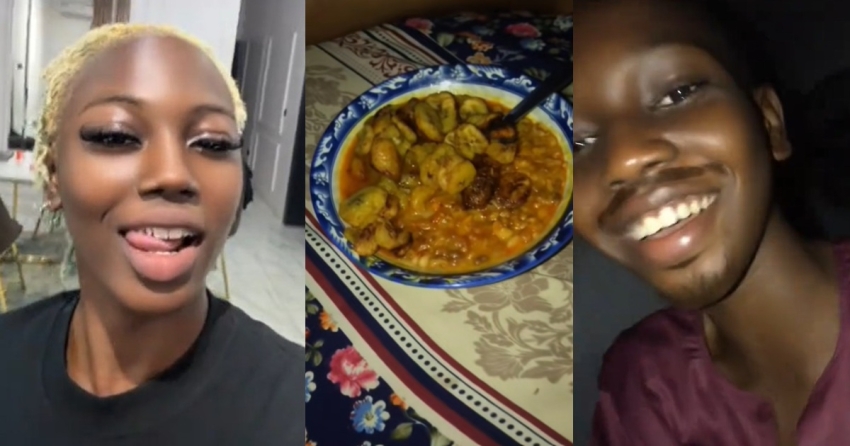 Lady shares how her mum showered praise on her 14-year-old brother for cooking beans and plantain while she was away (WATCH)