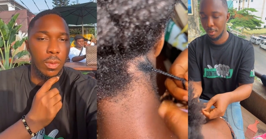 “Is this stinginess or what?”– Man stirs reactions online after sharing what he did the moment his younger sister asked him for money to get her hair done (VIDEO)