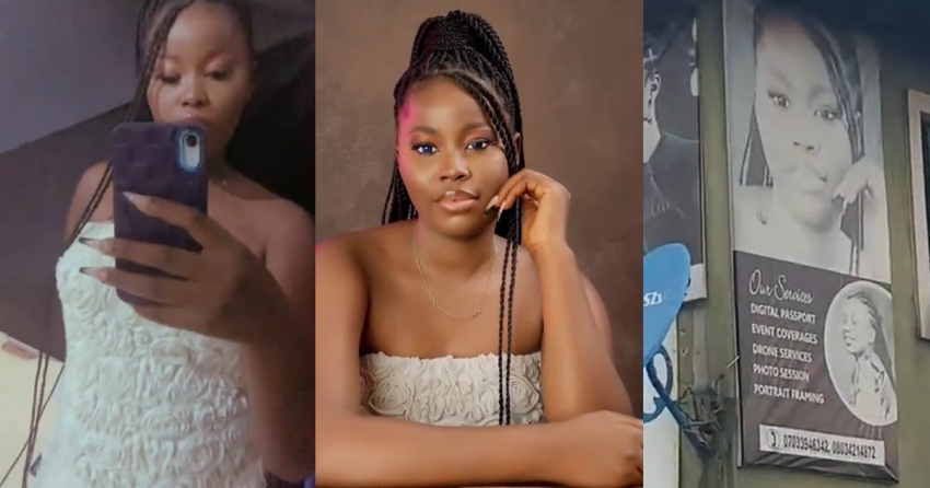  Lady reveals her birthday photoshoot picture was used on the studio poster without her knowledge (Watch)