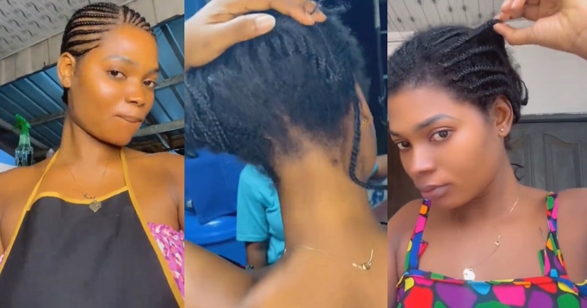  Lady reveals how her hair grew after keeping the same hairstyle for sixteen weeks (VIDEO)