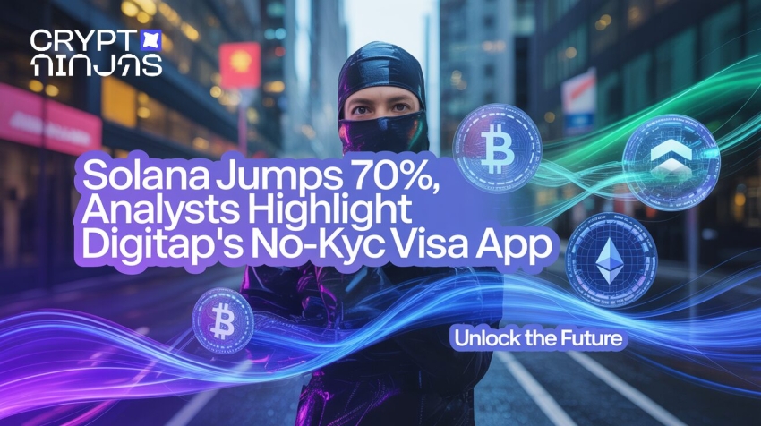 Solana Jumps 70%, Analysts Highlight Digitap’s No-KYC VISA App