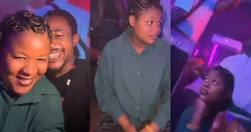 “I took my baby to a strange land” – Man captures his girlfriend’s confused reaction after taking her to the club for the first time (Watch)