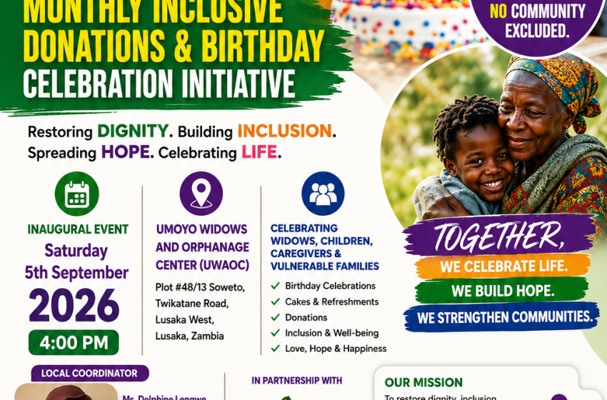 HOPe Africa International Launches Flagship Zambia–USA Monthly Inclusive Donations and Birthday Celebration Initiative in Lusaka